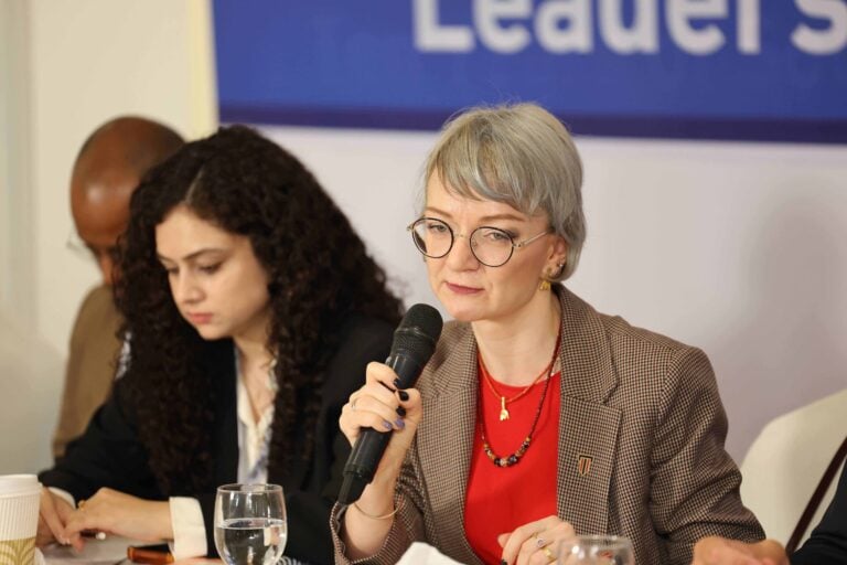 Julia Roknifard speaking at the Bay of Bengal Conversation 2026